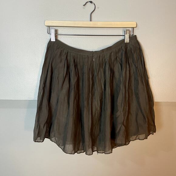 J. Crew Silk Blend Pleated Ruffled Mini Skirt in Gray Women's Size 6 EUC - Picture 10 of 12
